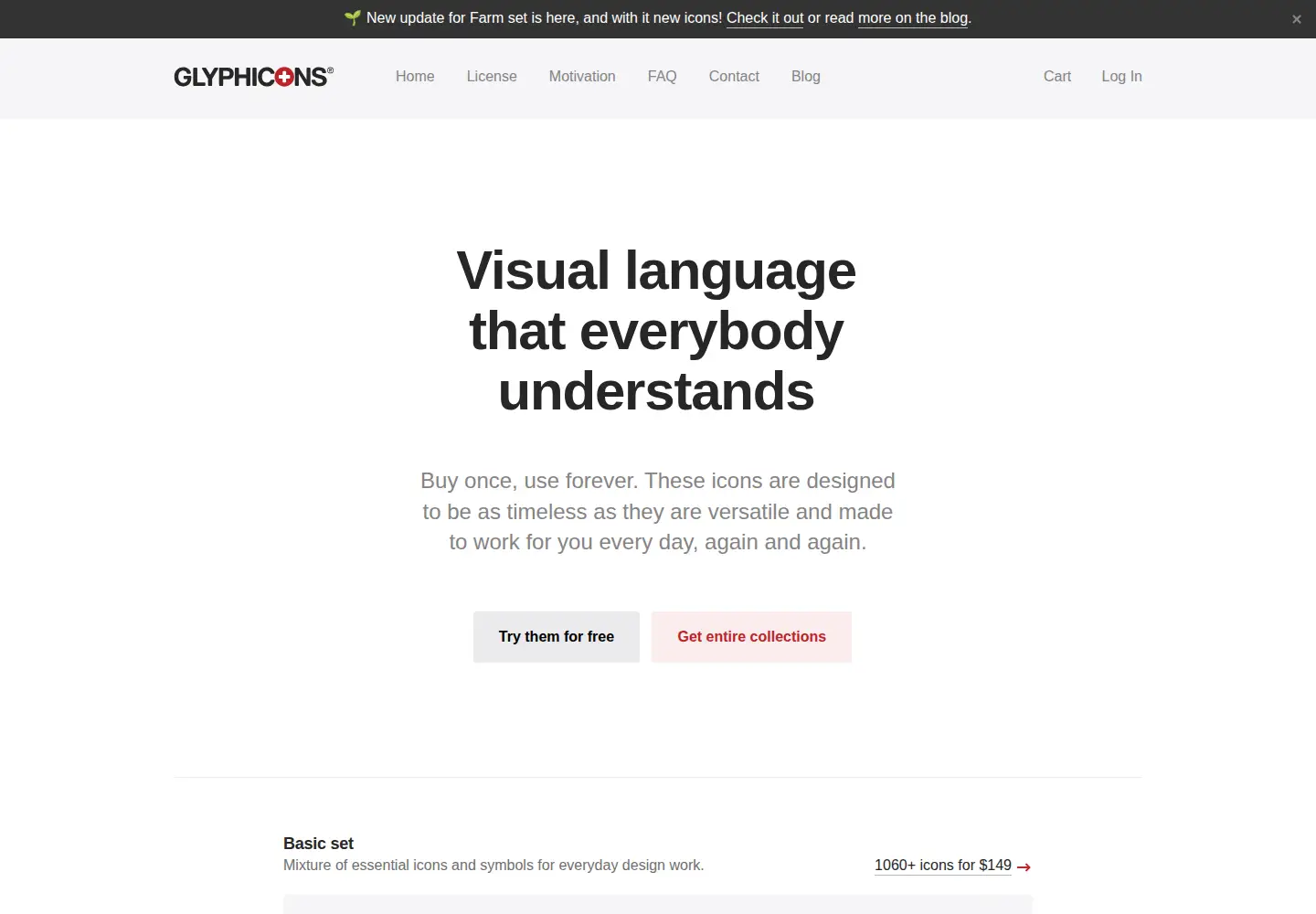 Screenshot of glyphicons.com