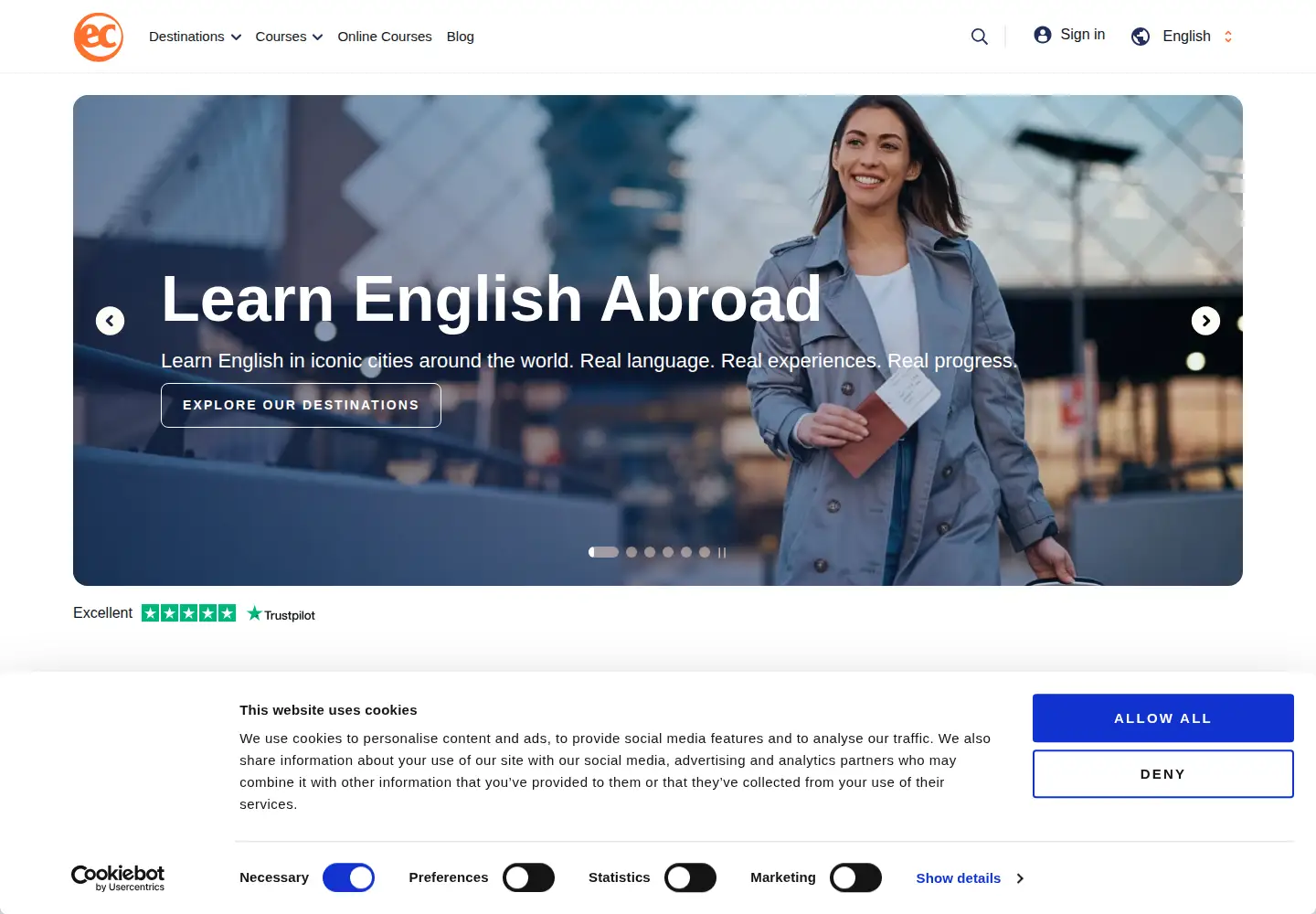 Captured homepage of ecenglish.com in the current scan
