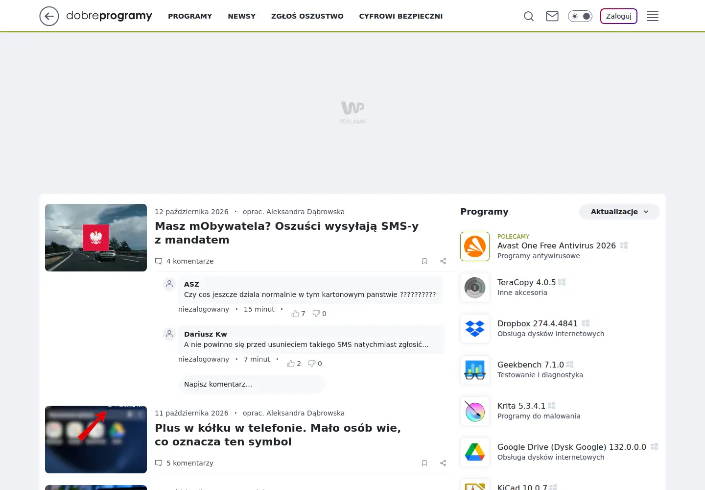 Screenshot of dobreprogramy.pl
