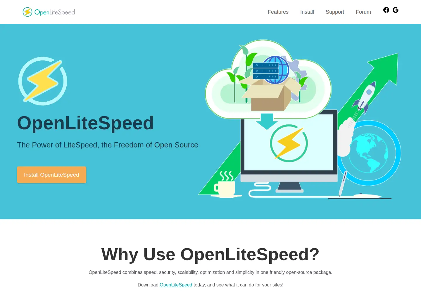 Screenshot of openlitespeed.org