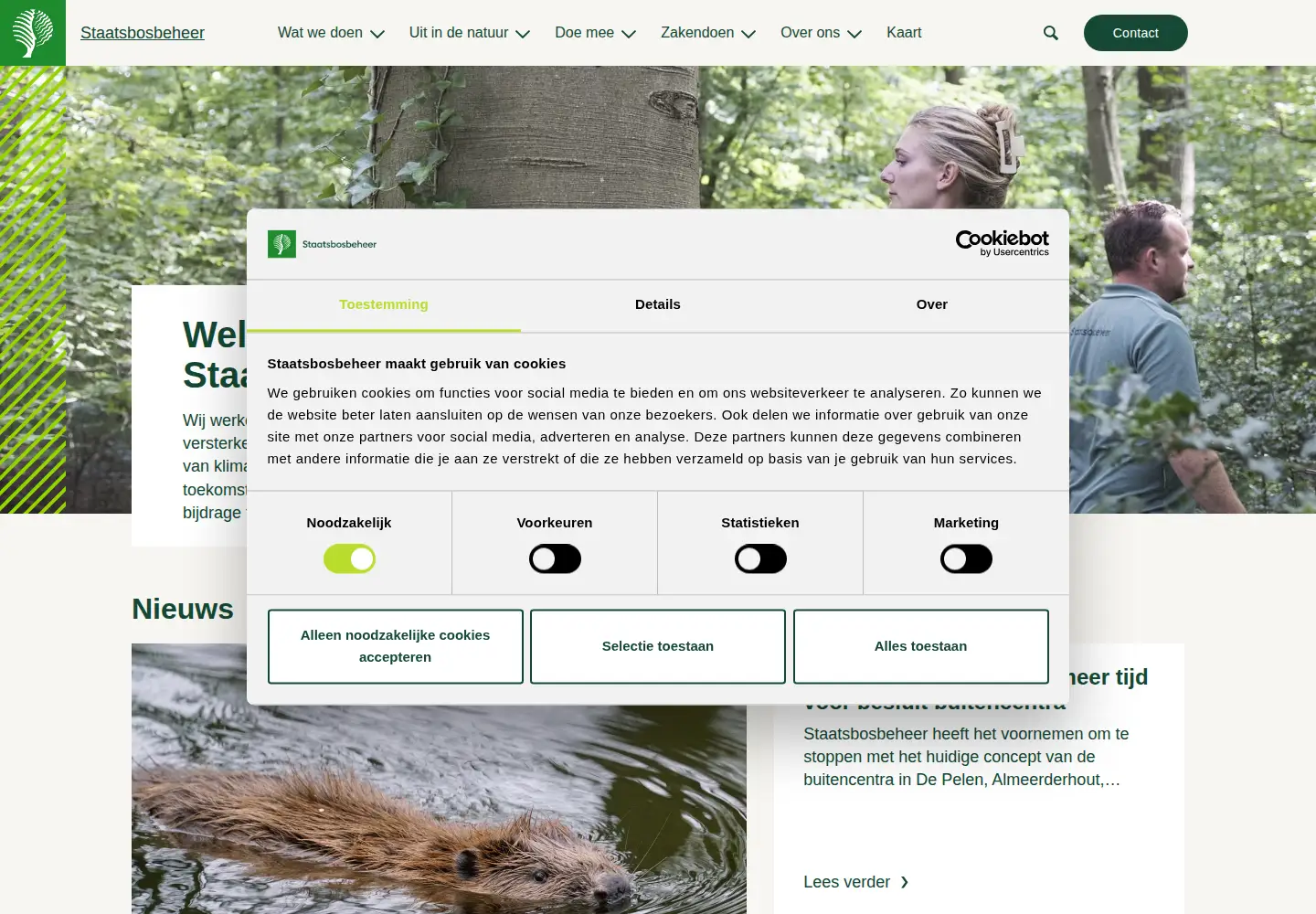 Captured homepage of staatsbosbeheer.nl in the current scan