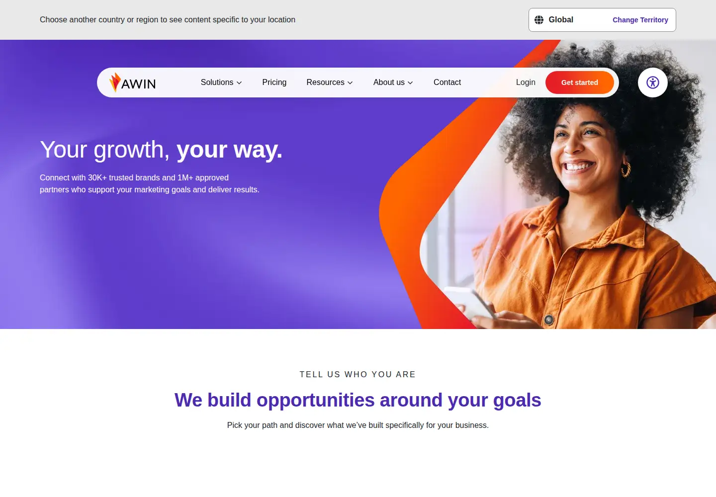 Screenshot of affili.net