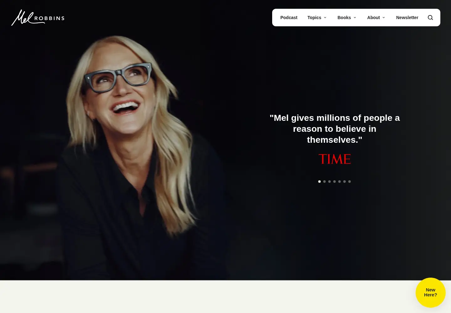 Captured homepage of melrobbins.com in the current scan