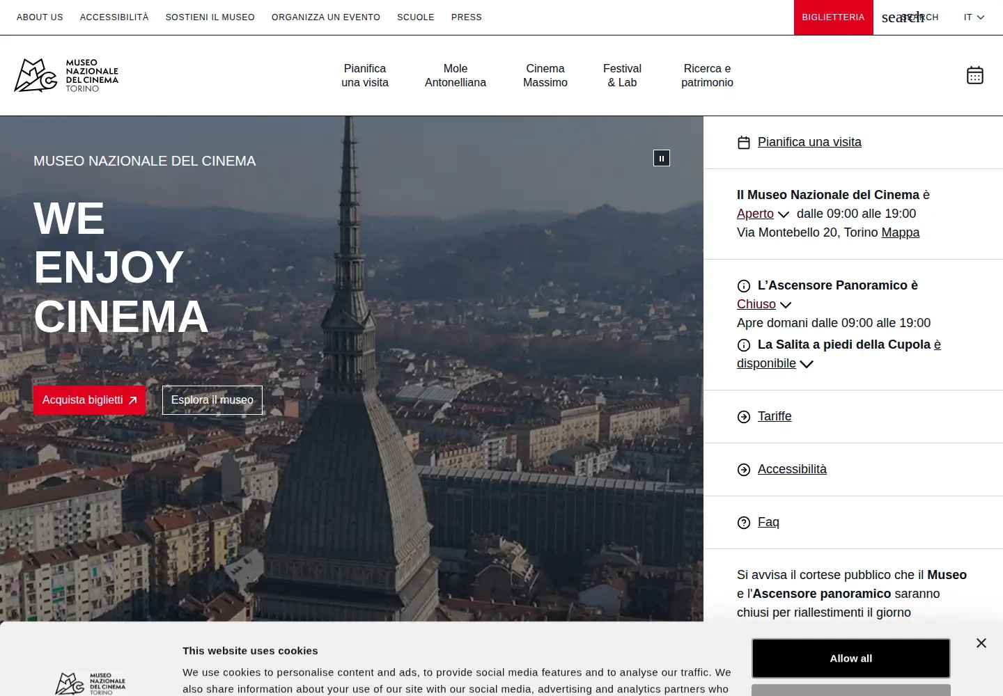 Screenshot of museocinema.it