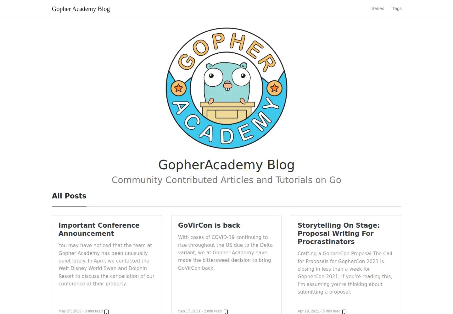 Screenshot of gopheracademy.com