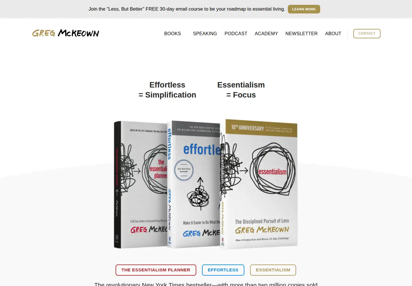 Screenshot of gregmckeown.com