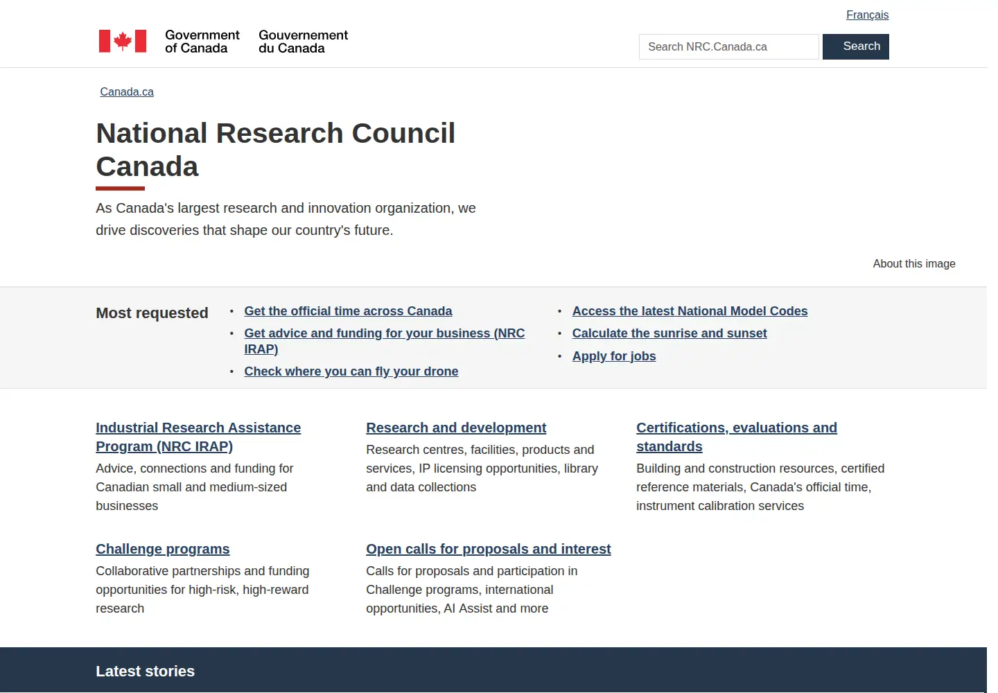 Screenshot of nrc-cnrc.gc.ca