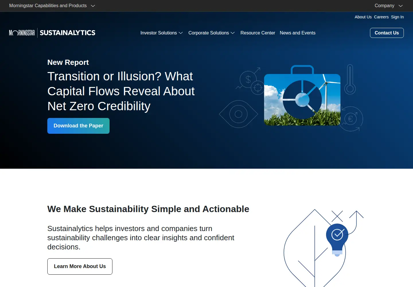 Screenshot of sustainalytics.com
