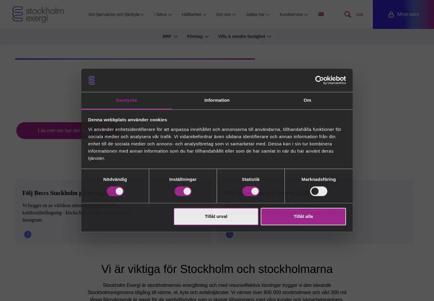 Screenshot of stockholmexergi.se