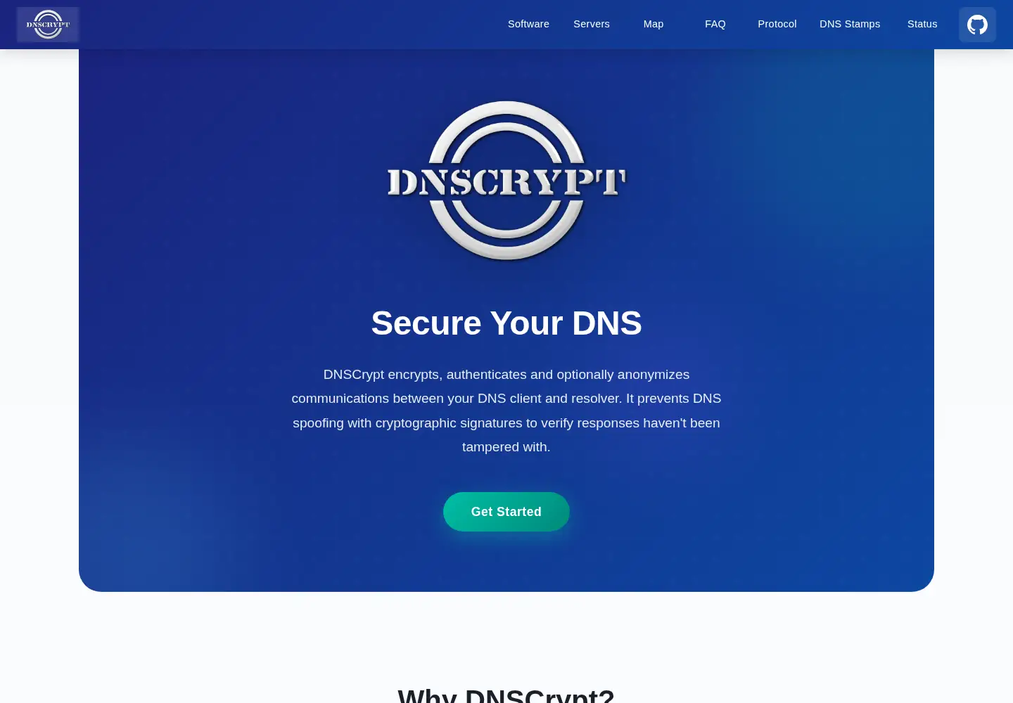 Screenshot of dnscrypt.info