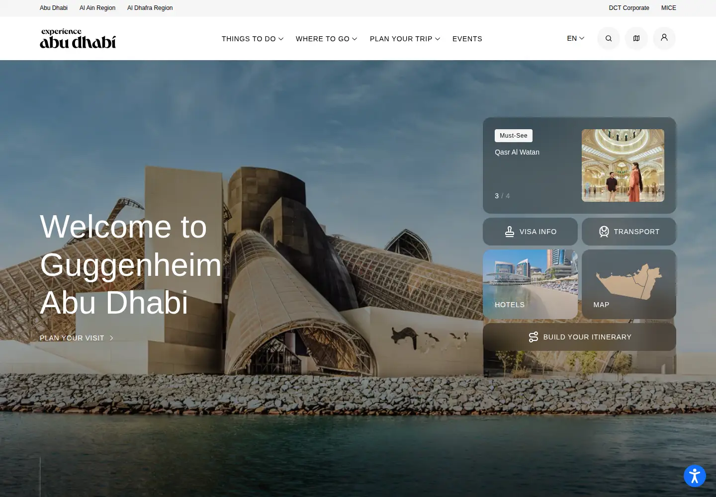 Captured homepage of visitabudhabi.ae in the current scan