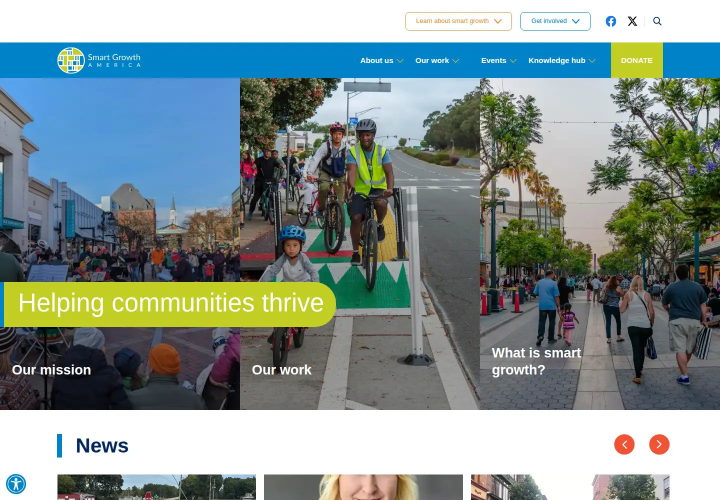 Captured homepage of smartgrowthamerica.org in the current scan