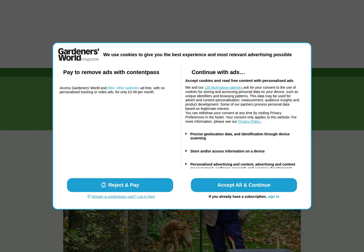 Captured homepage of gardenersworld.com in the current scan