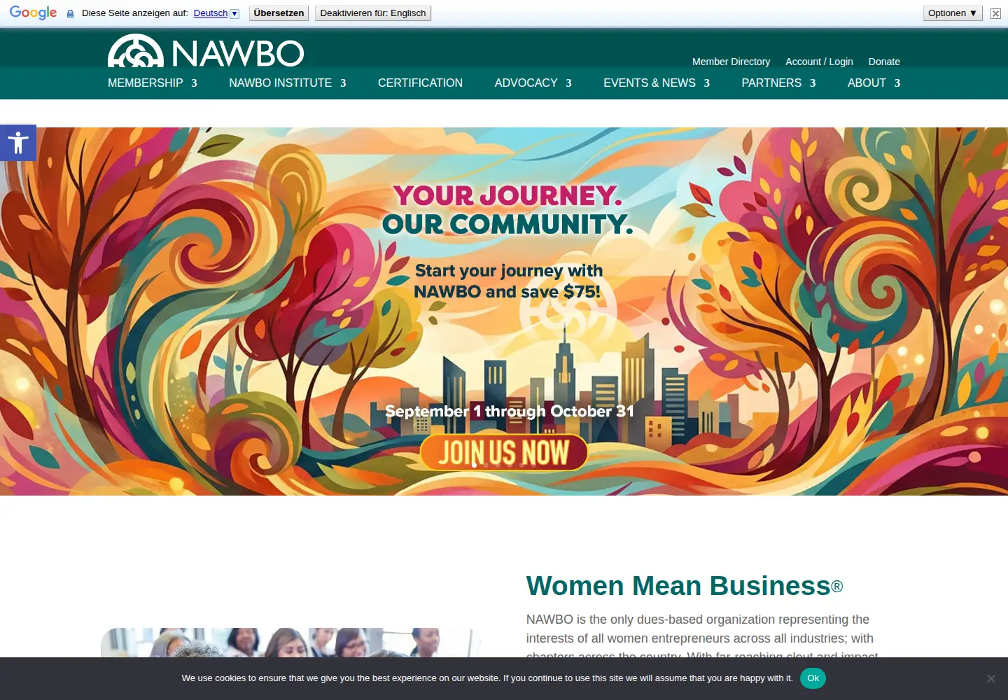 Screenshot of nawbo.org