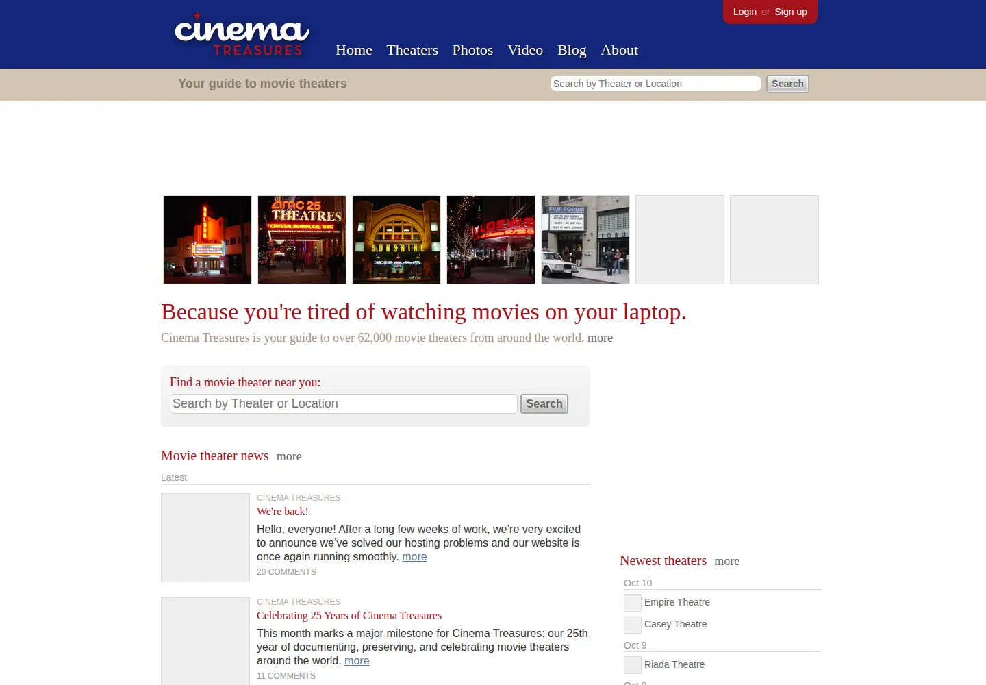 Screenshot of cinematreasures.org