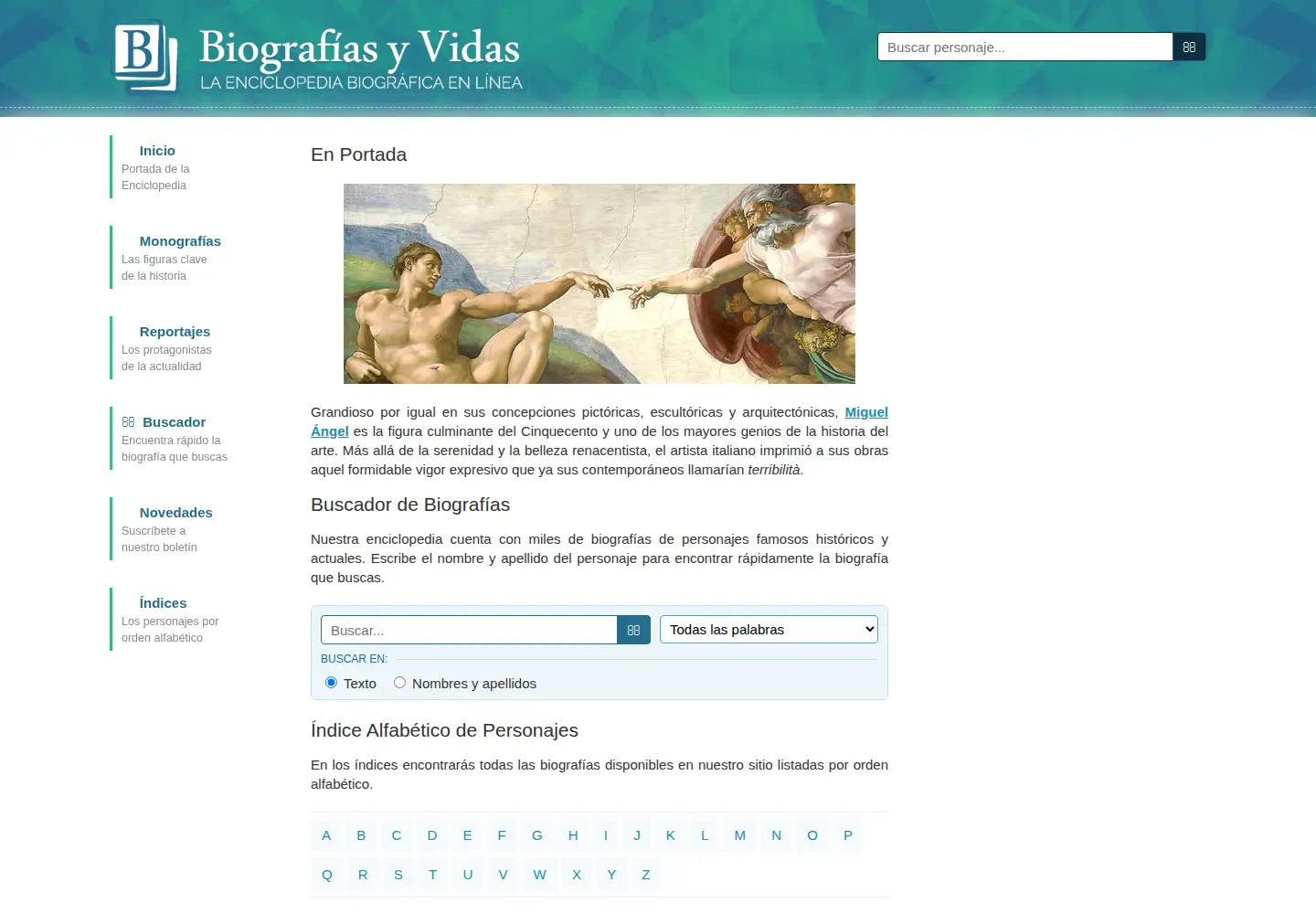 Screenshot of biografiasyvidas.com
