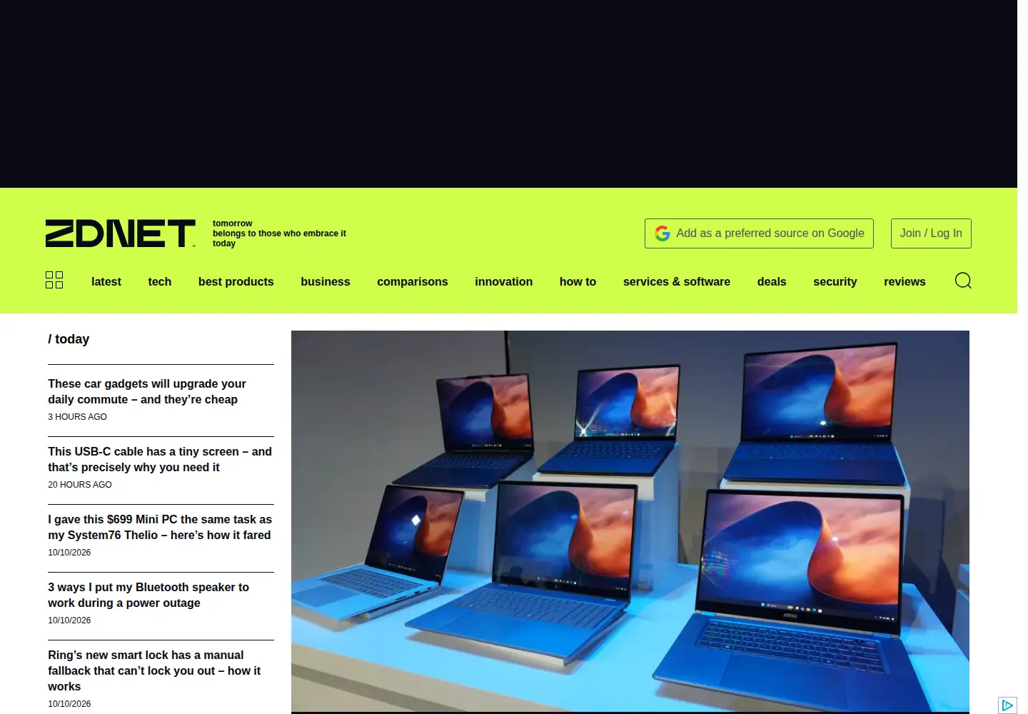 Screenshot of zdnet.co.uk