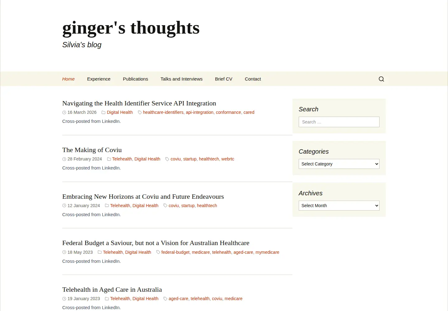 Captured homepage of gingertech.net in the current scan