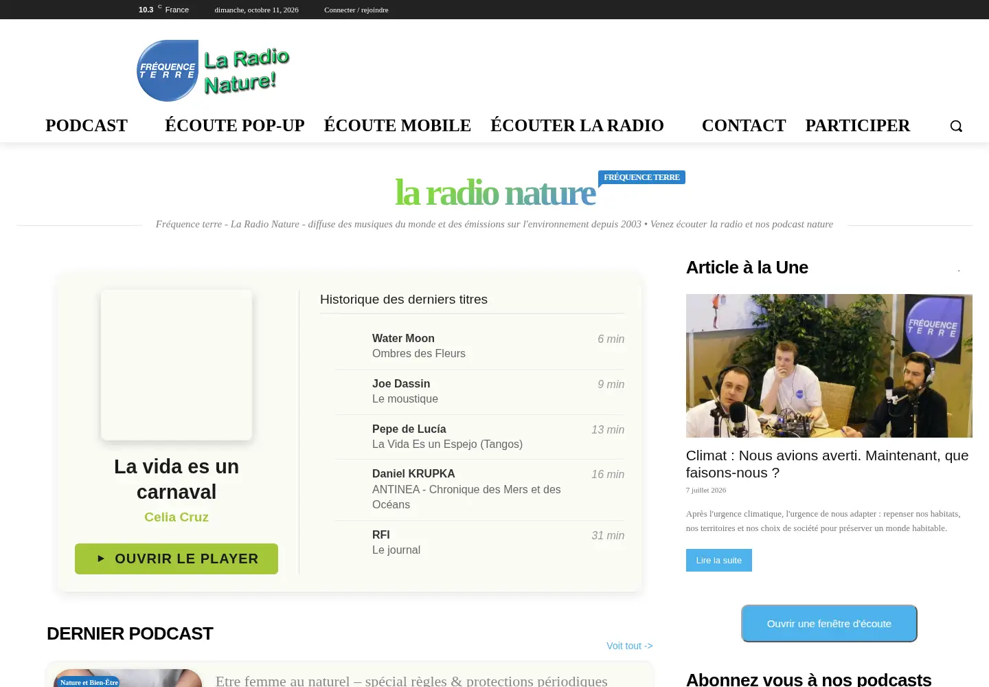Screenshot of frequenceterre.com
