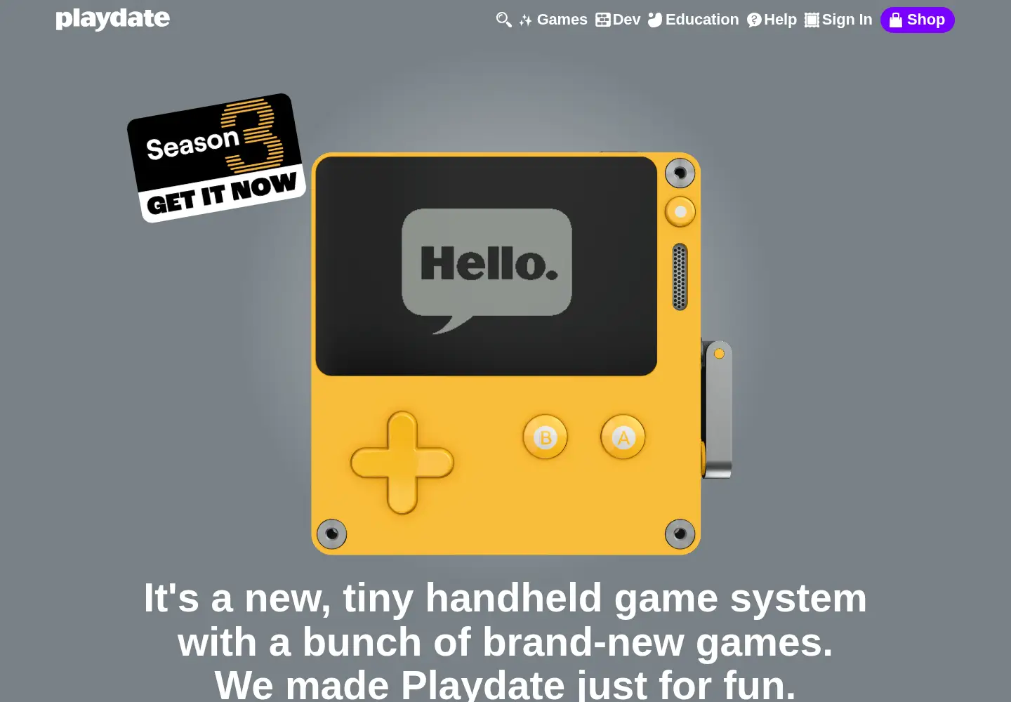 Screenshot of play.date