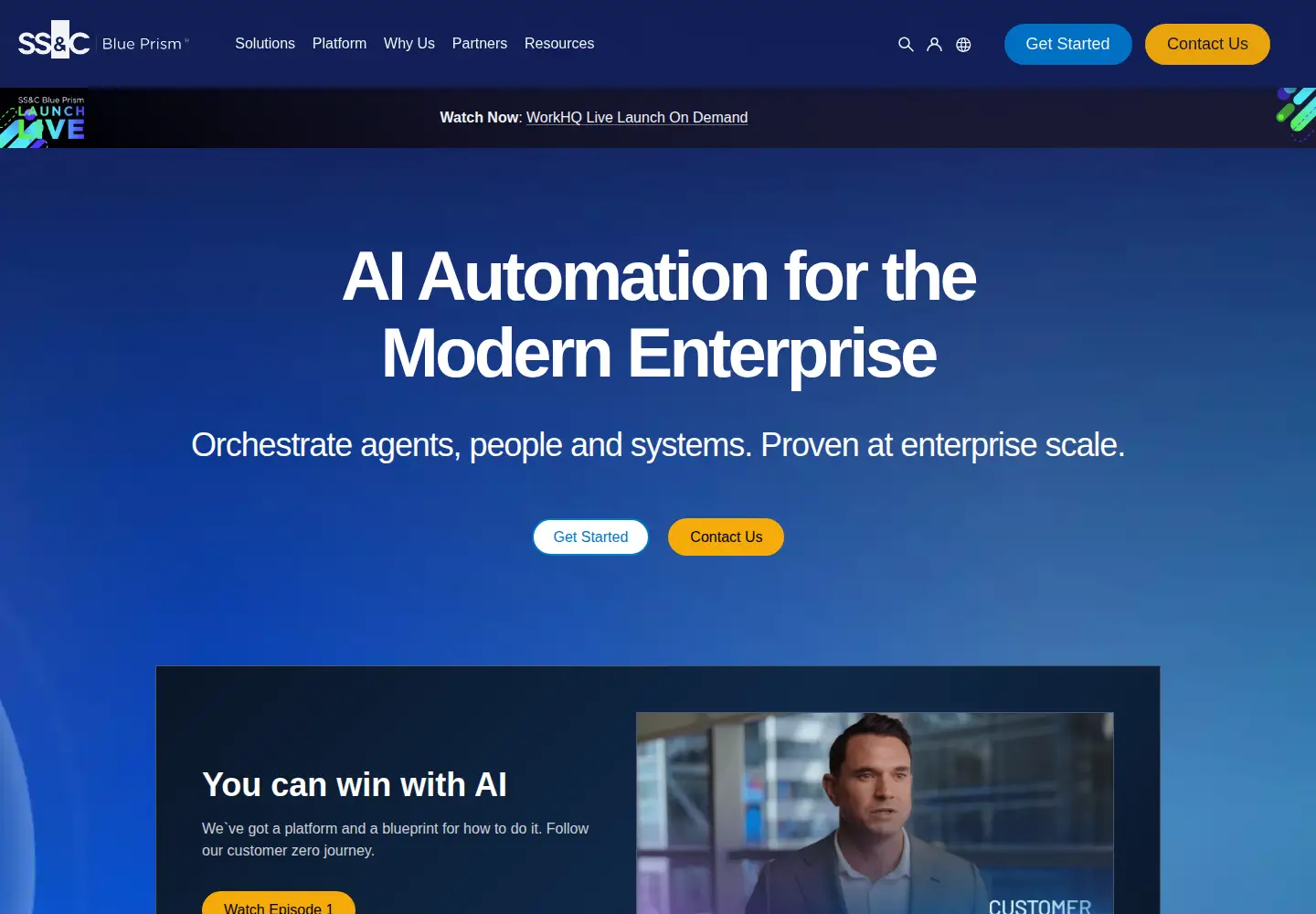 Captured homepage of blueprism.com in the current scan