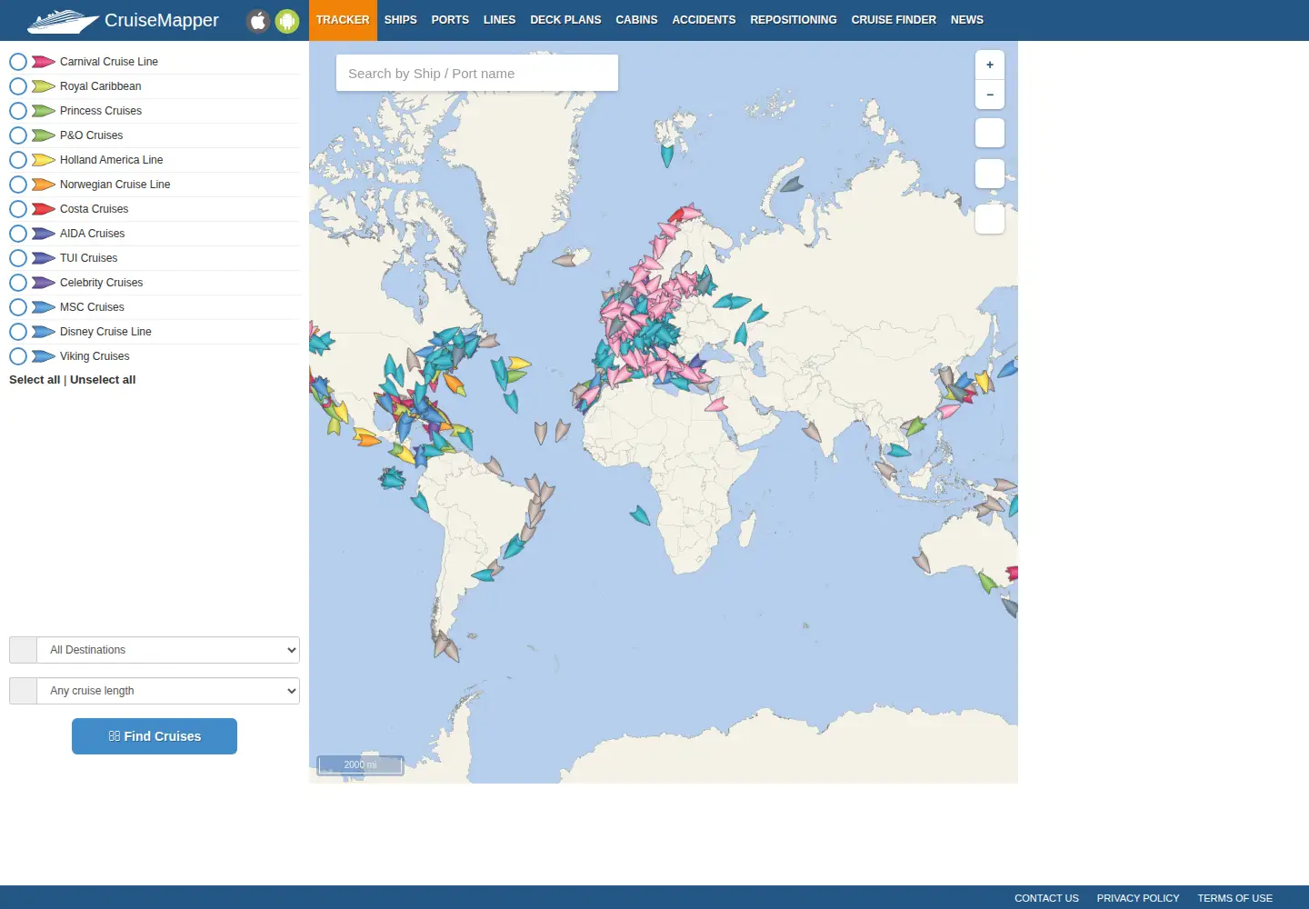 Screenshot of cruisemapper.com