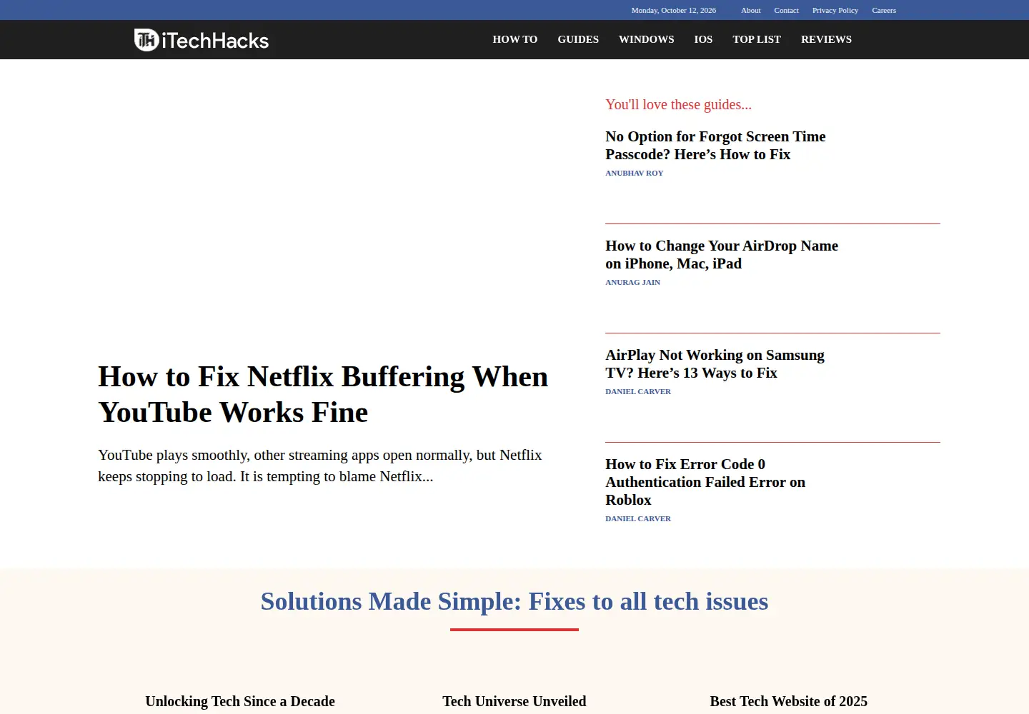 Screenshot of itechhacks.com