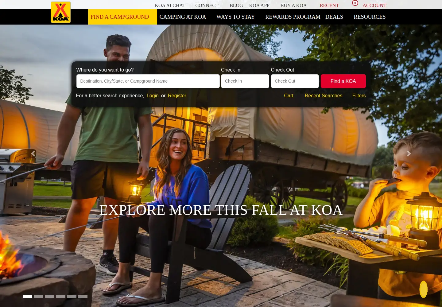 Screenshot of koa.com