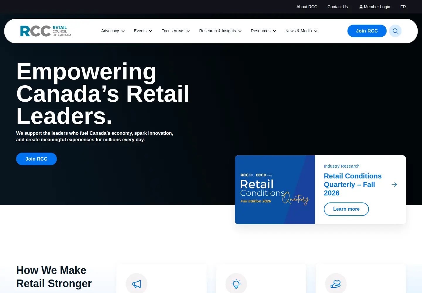 Captured homepage of retailcouncil.org in the current scan