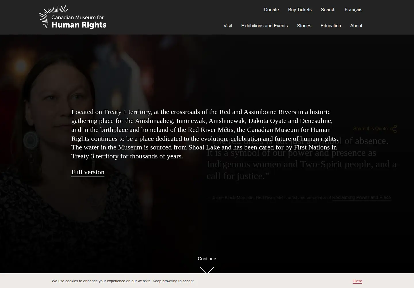 Captured homepage of humanrights.ca in the current scan