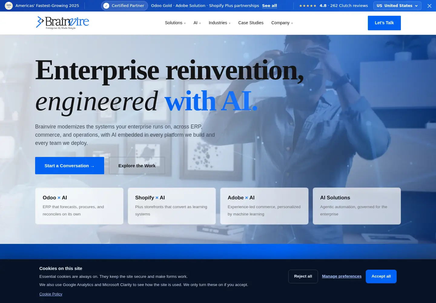Screenshot of brainvire.com