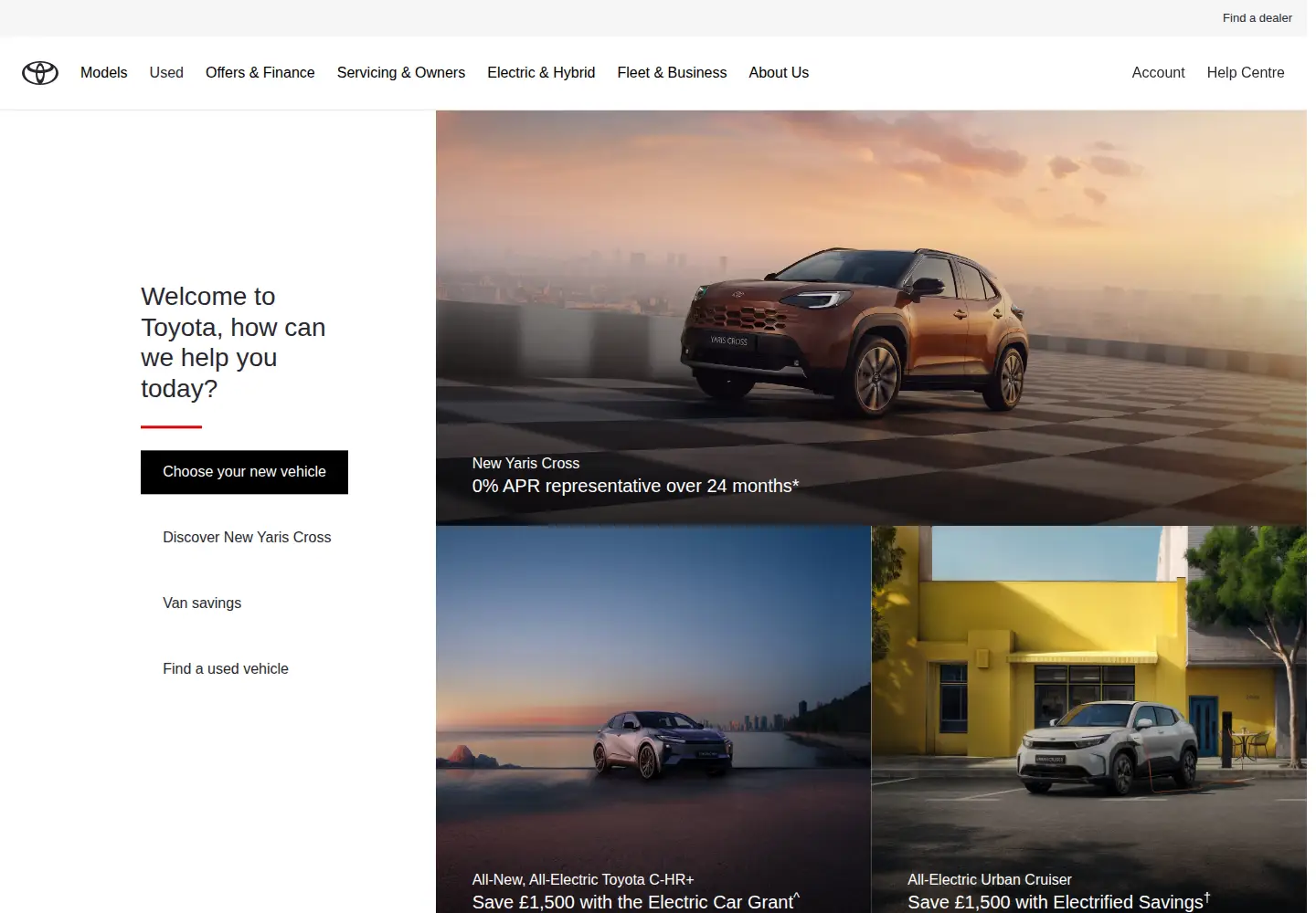 Captured homepage of toyota.co.uk in the current scan
