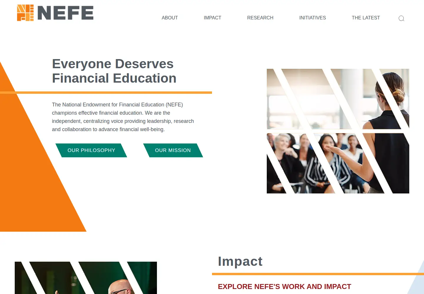 Captured homepage of nefe.org in the current scan