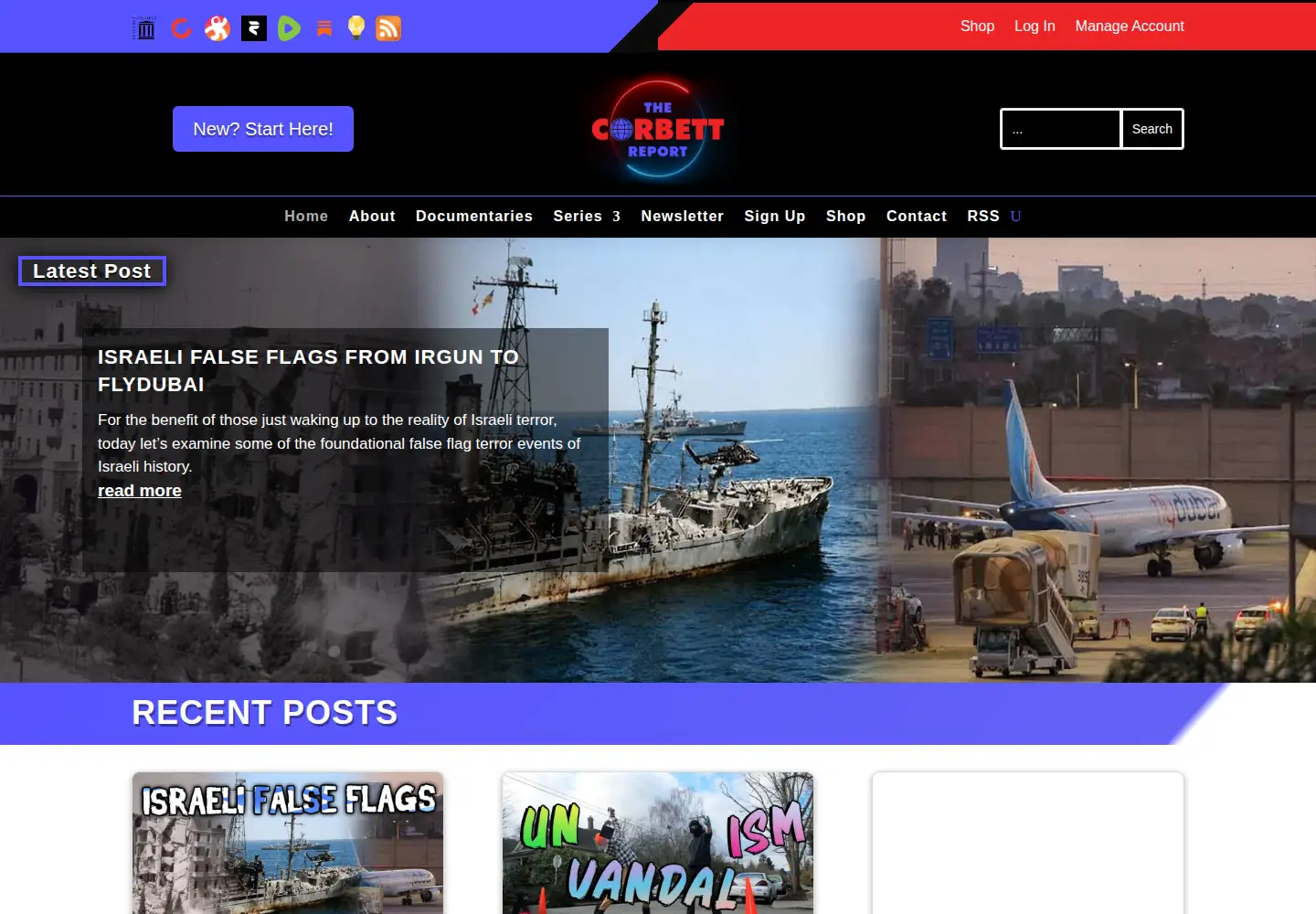 Captured homepage of corbettreport.com in the current scan