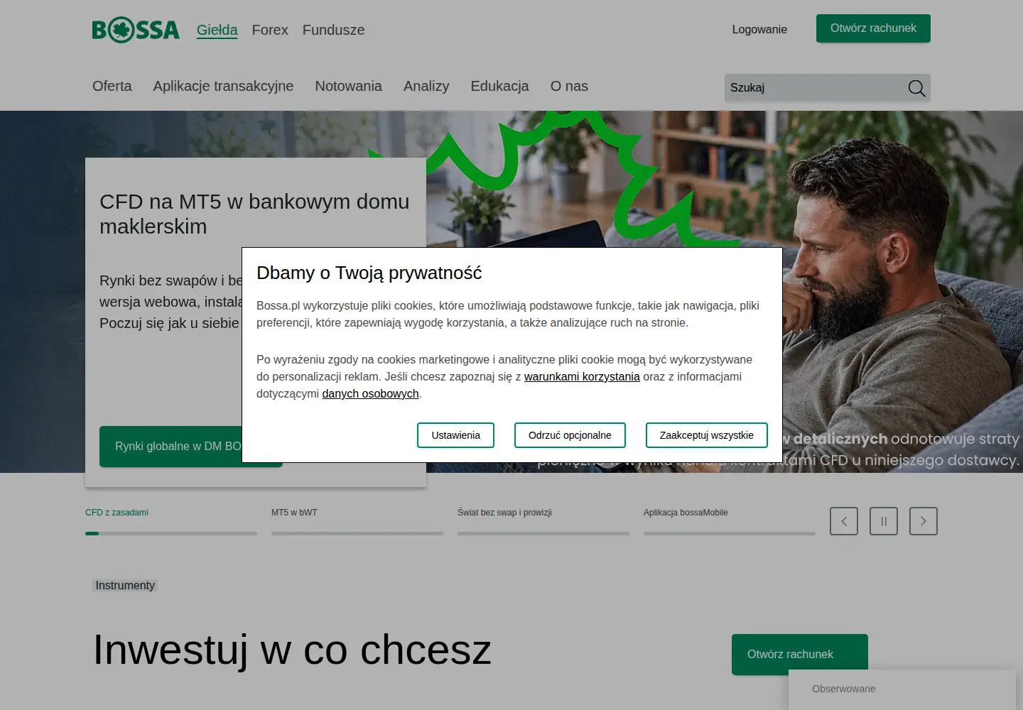 Screenshot of bossa.pl