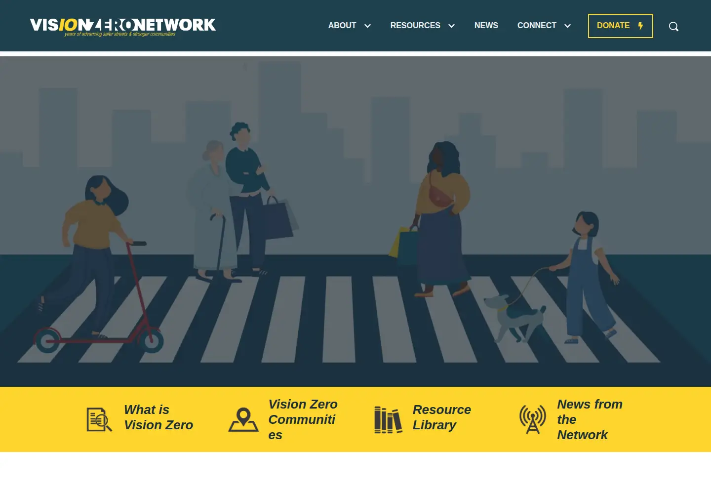 Screenshot of visionzeronetwork.org