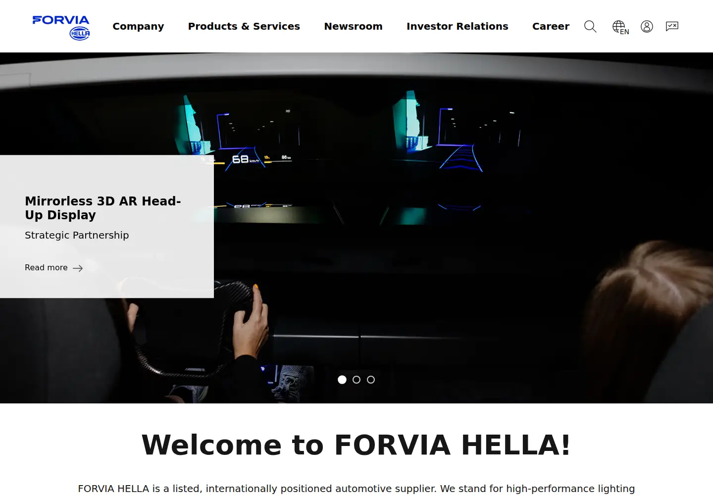 Captured homepage of hella.com in the current scan
