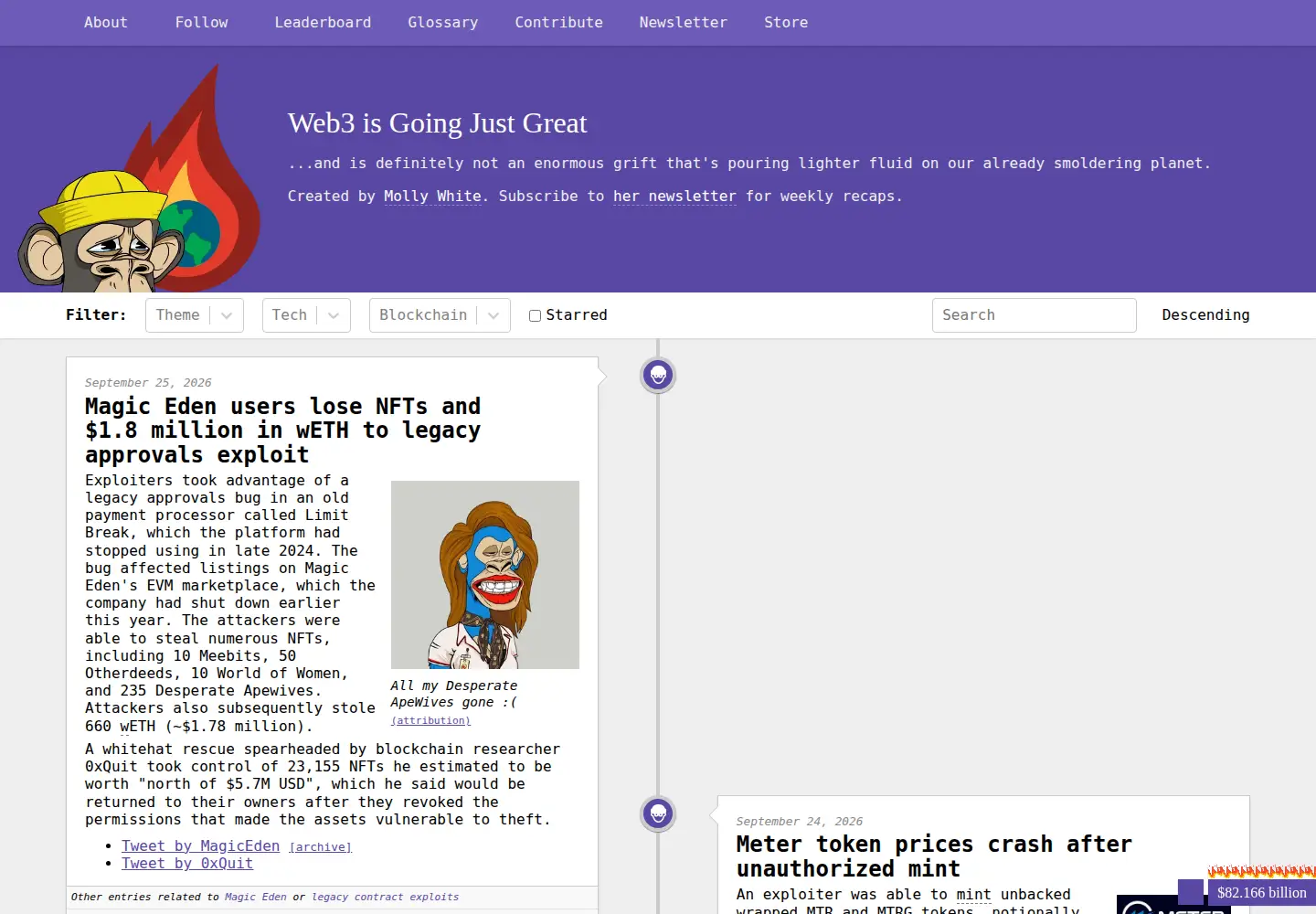 Captured homepage of web3isgoinggreat.com in the current scan