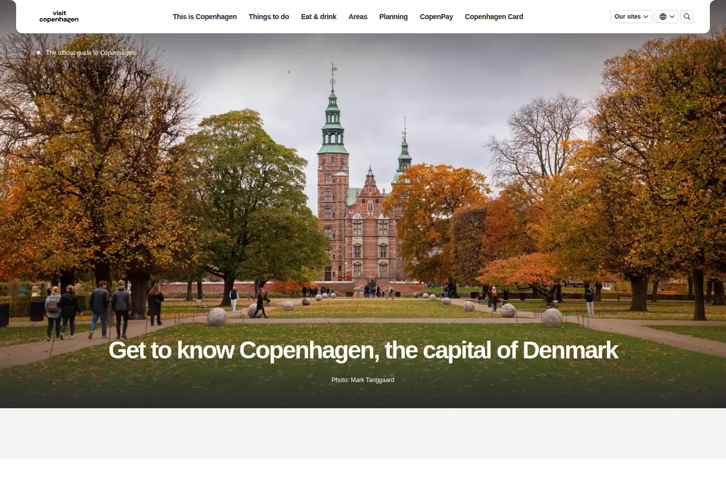 Screenshot of visitcopenhagen.com
