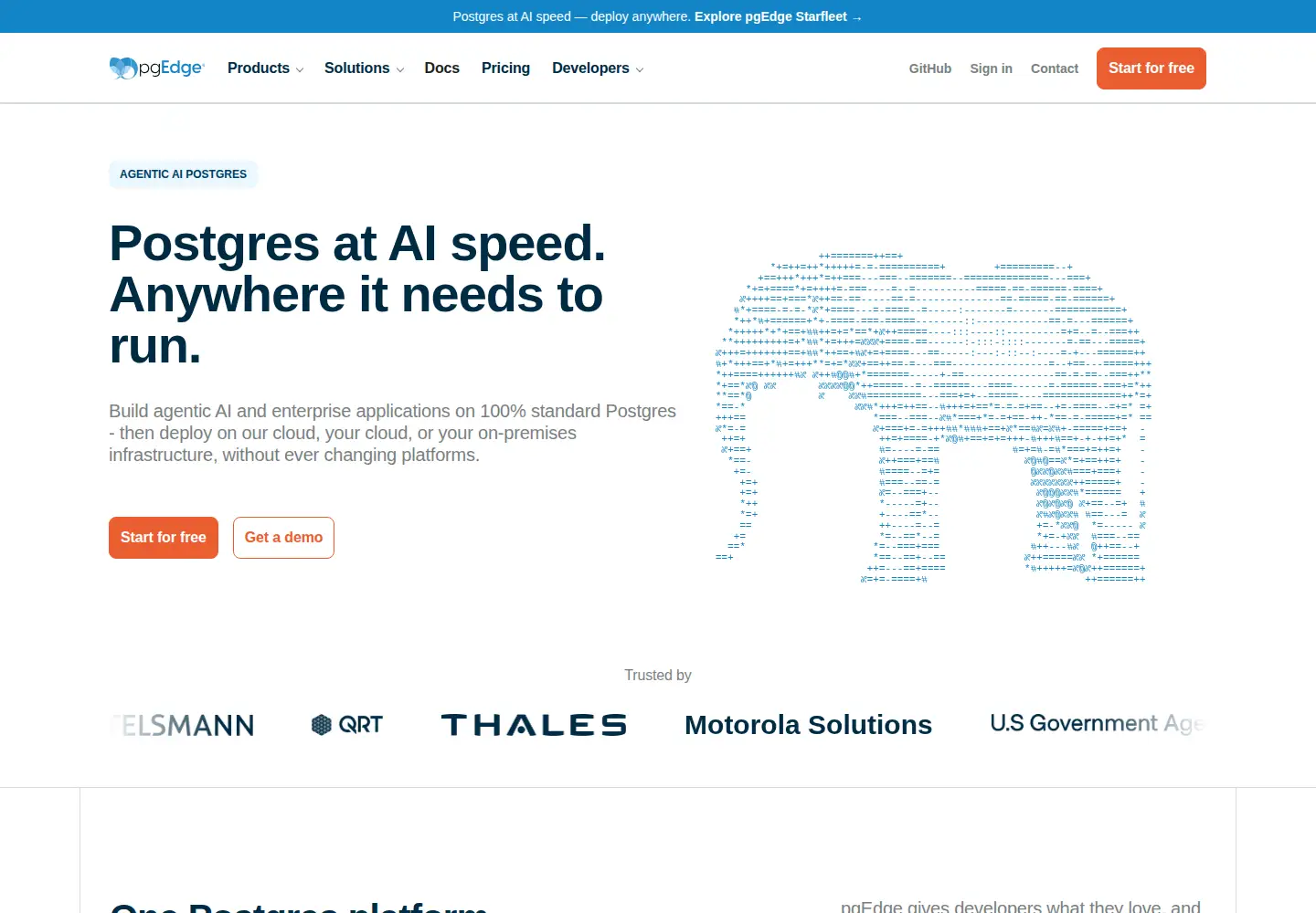 Screenshot of pgedge.com