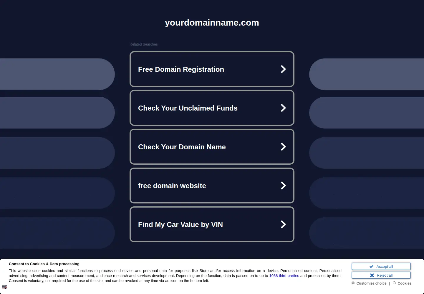 Captured homepage of yourdomainname.com in the current scan