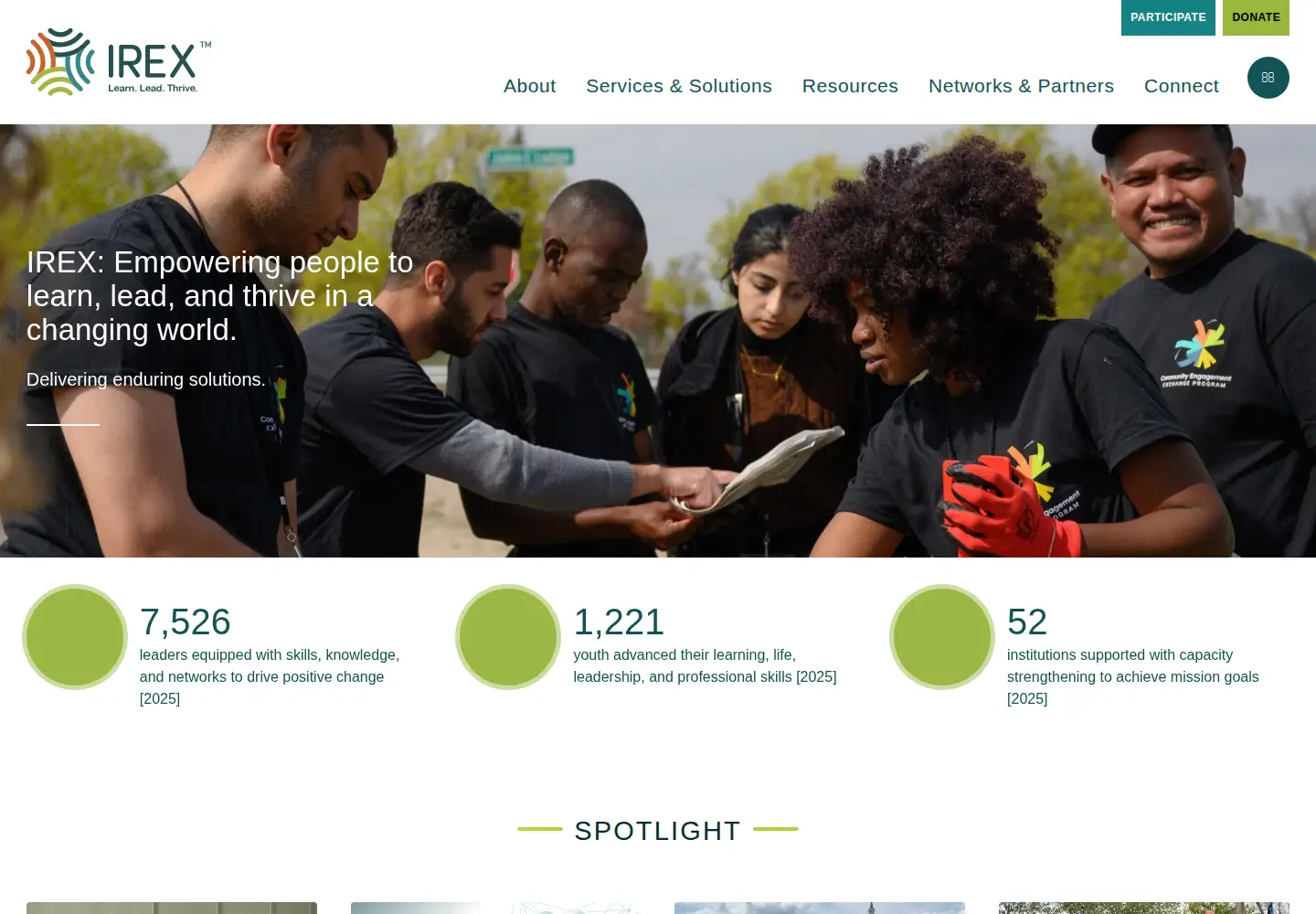 Screenshot of irex.org