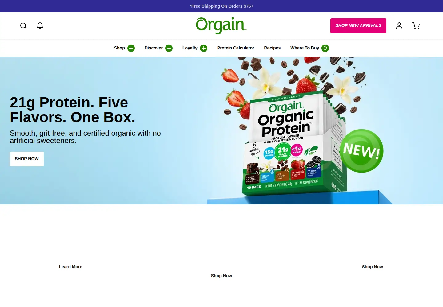 Screenshot of orgain.com