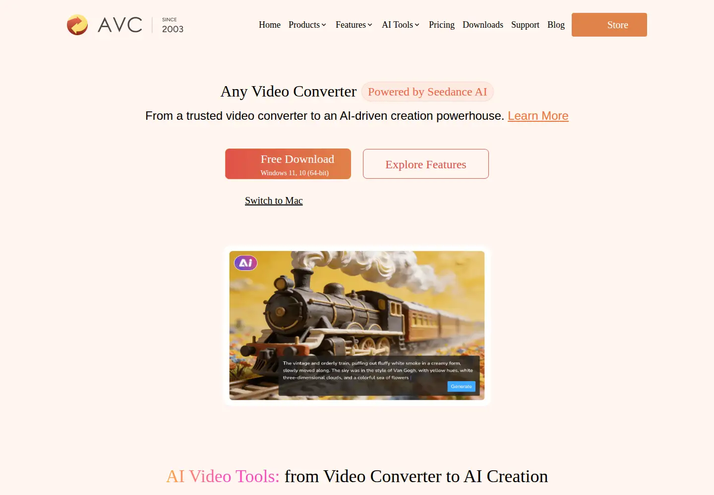 Captured homepage of any-video-converter.com in the current scan