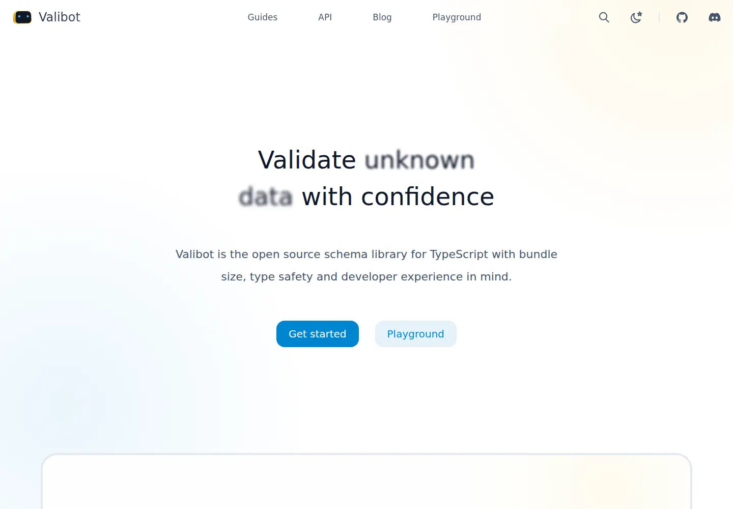 Screenshot of valibot.dev
