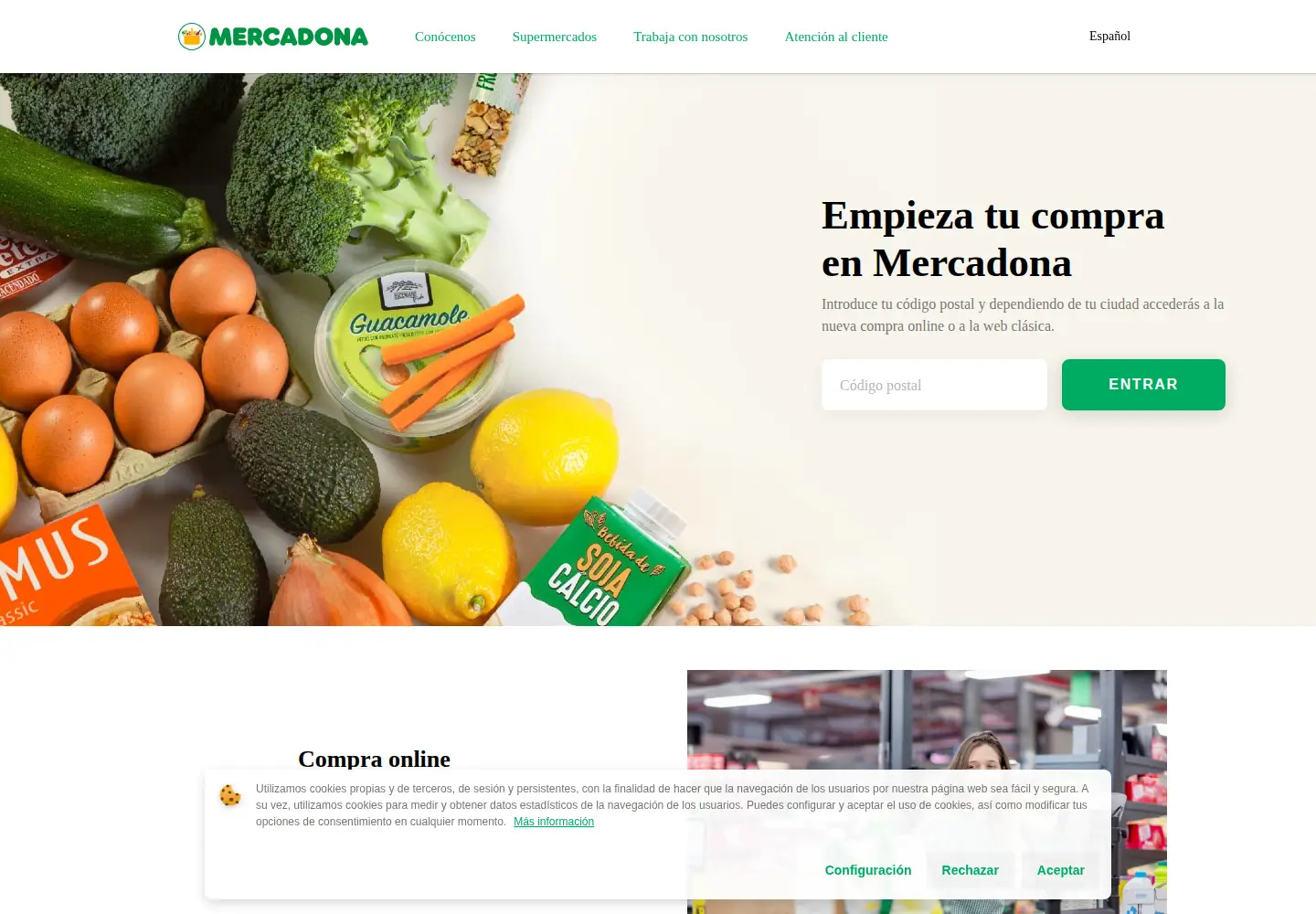 Captured homepage of mercadona.es in the current scan