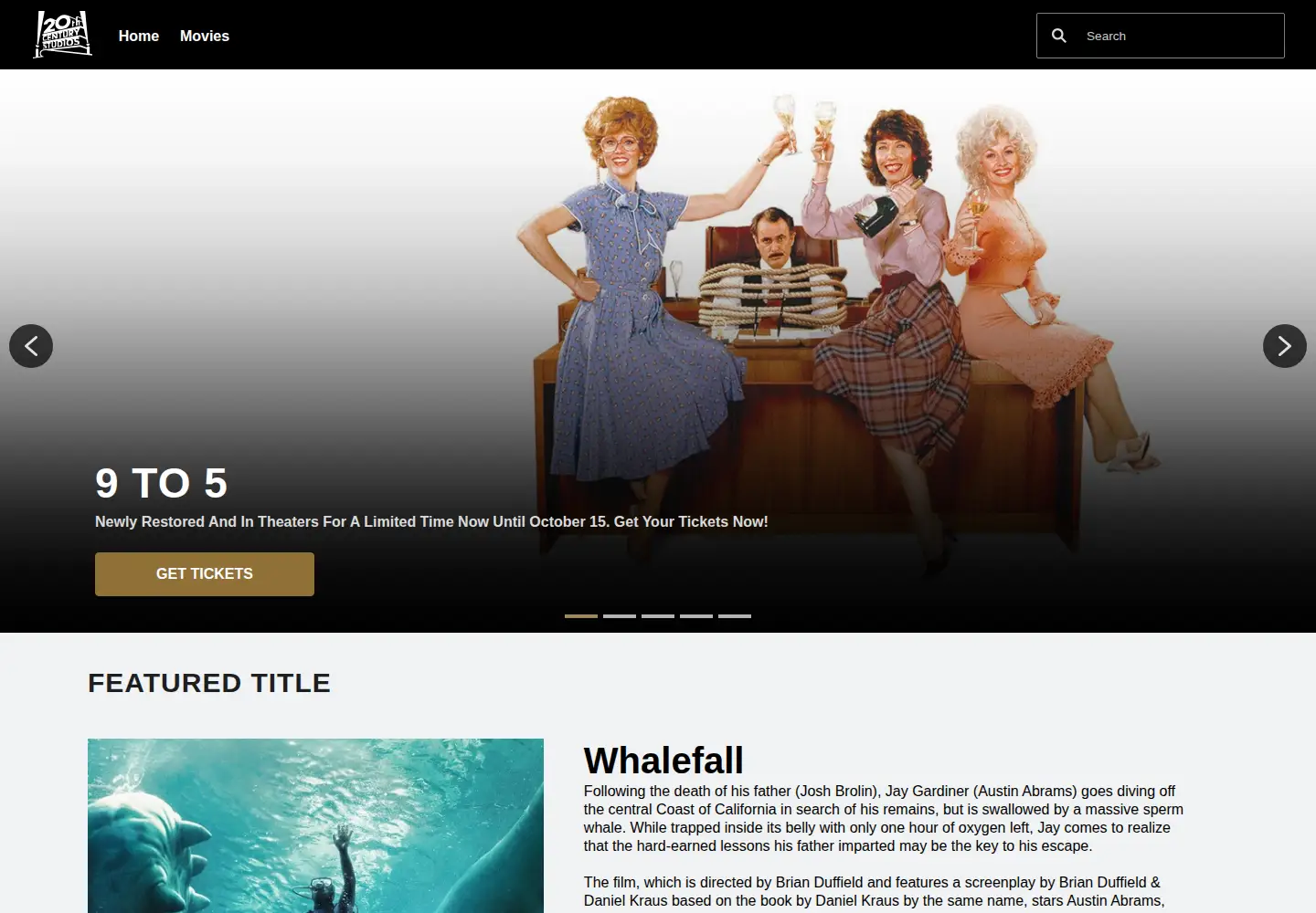 Captured homepage of 20thcenturystudios.com in the current scan