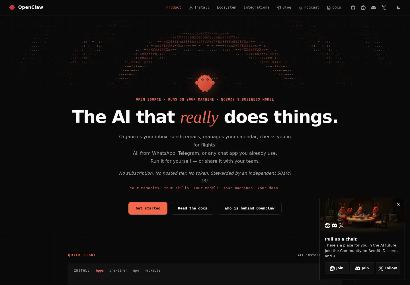 Captured homepage of molt.bot in the current scan