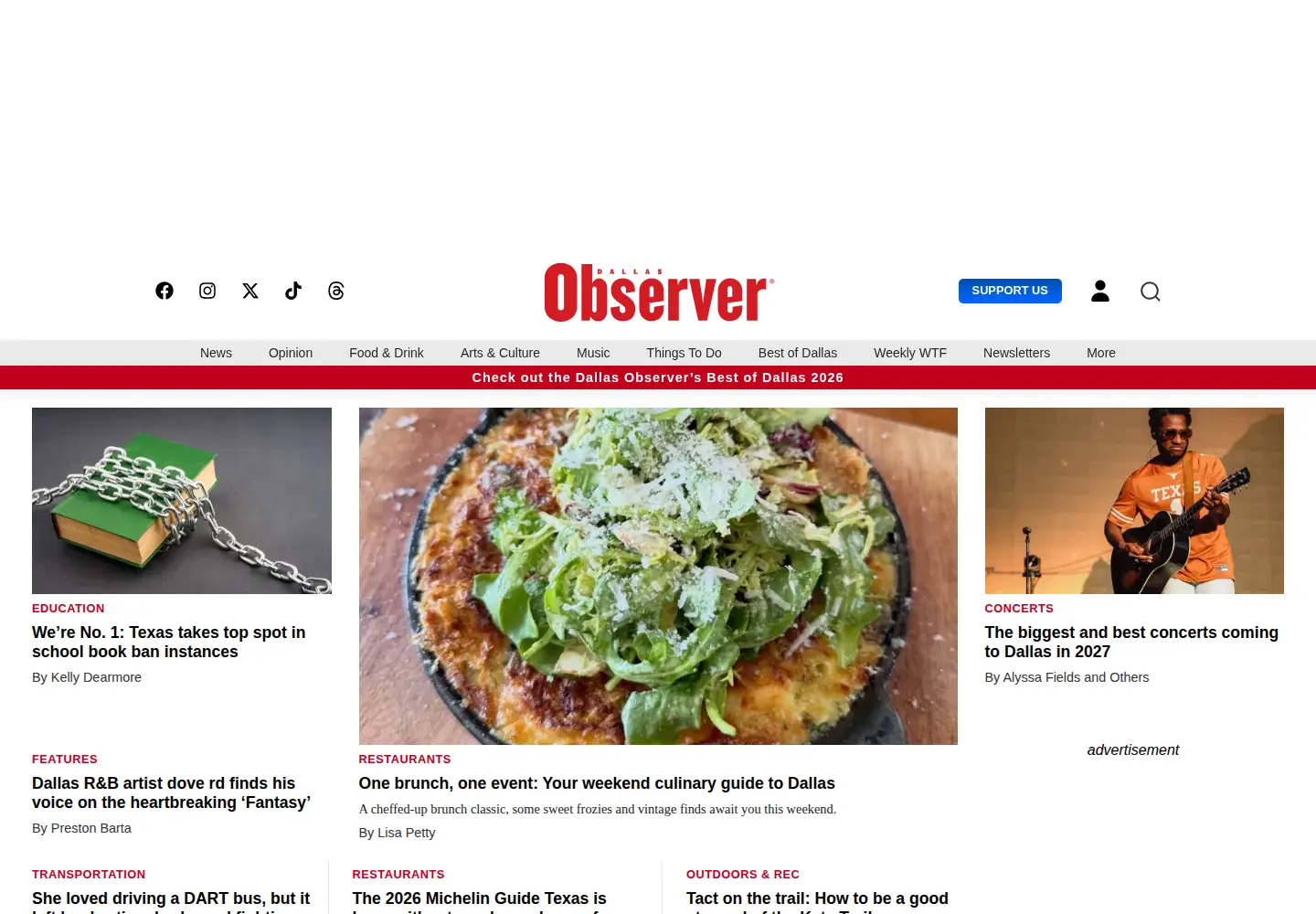 Screenshot of dallasobserver.com