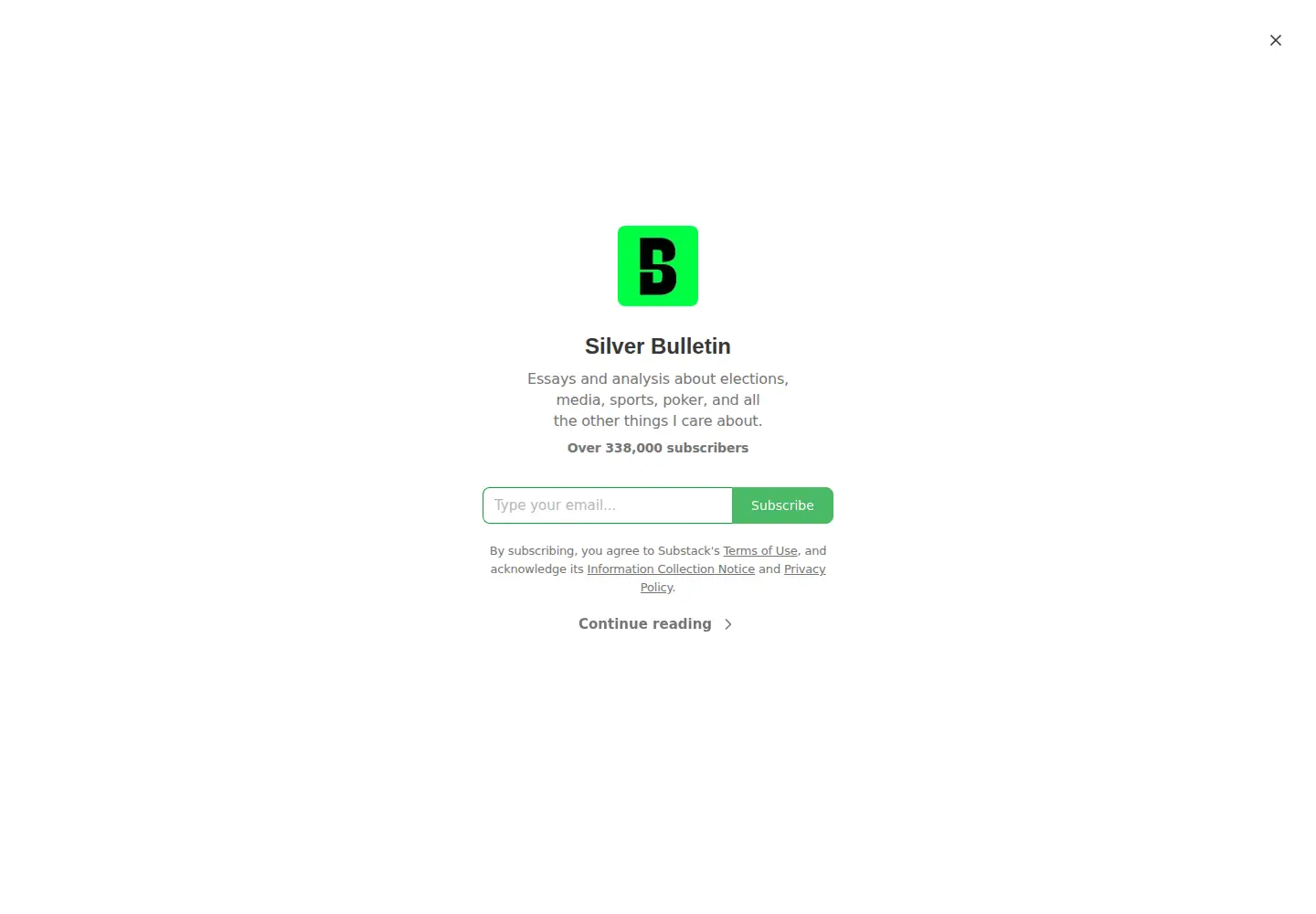 Captured homepage of natesilver.net in the current scan
